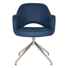 Lex Vinyl Trestle Armchairs (Set of 2)